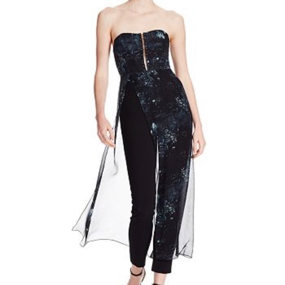 Haute Hippie Silk, Strapless Printed Jumpsuit Nwt In Size Medium